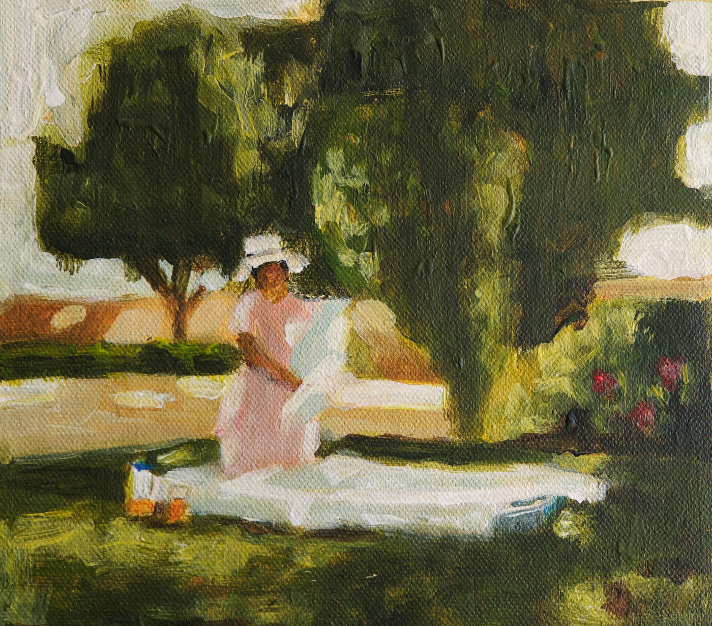 Quietly resting under the trees