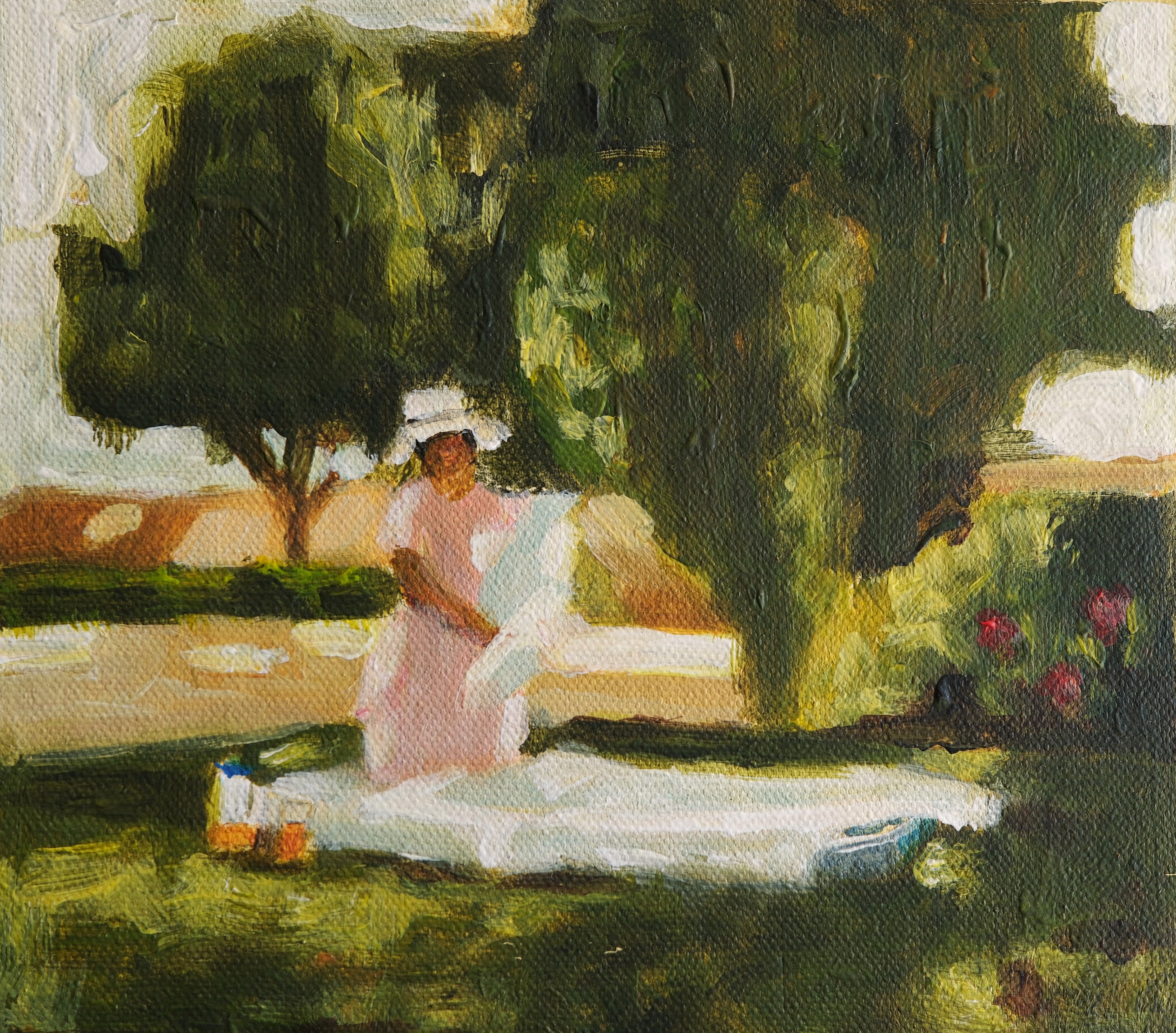 Quietly resting under the trees