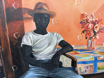The visitor at the table
