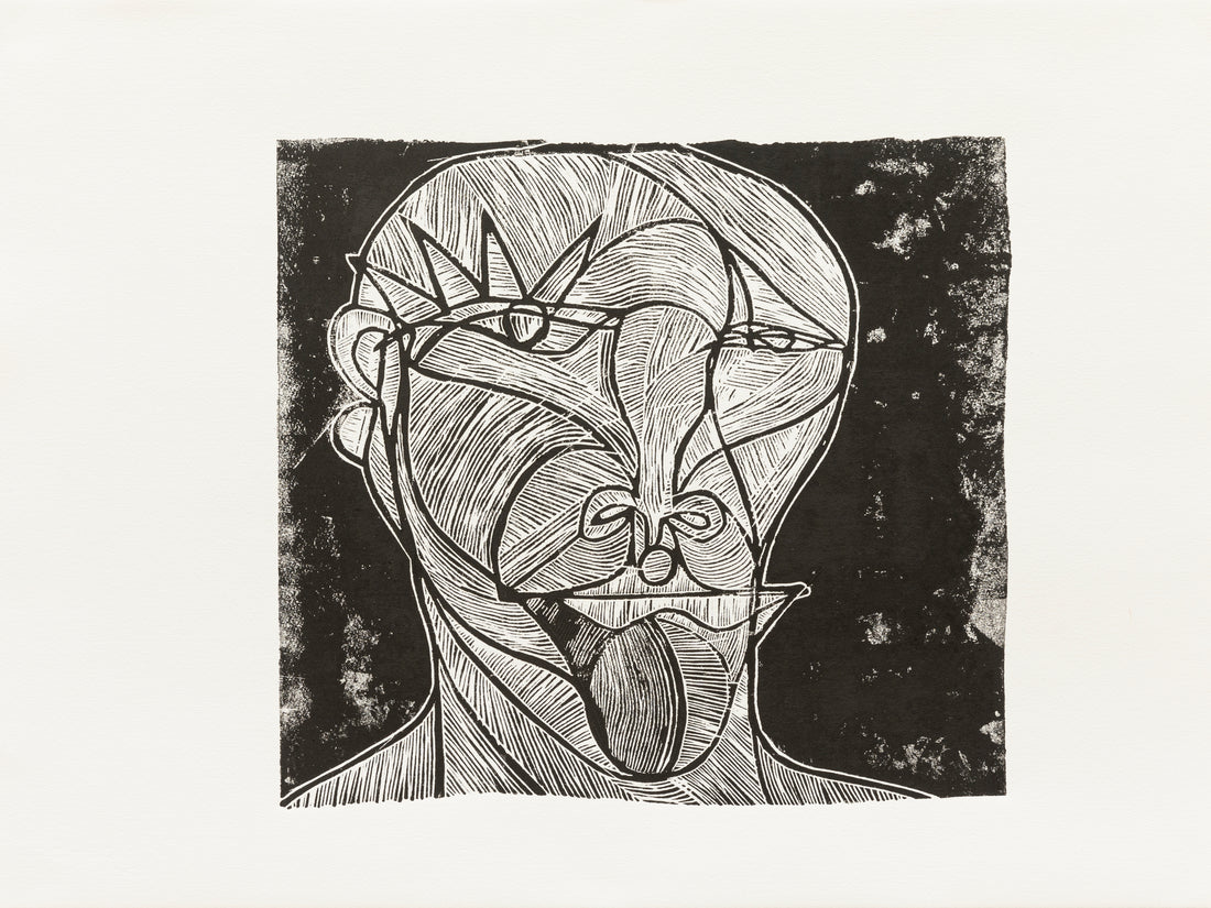 FURROWS BLACK LINOCUT