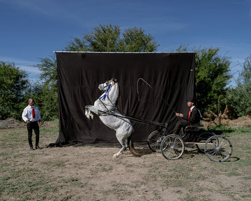 Dennis Kometsi and Ismaeel Jacobs with Little Fergeys Pagad, owned by Erins Ysel, Zetler Stud. South African Hackney Championships, Beaufort West