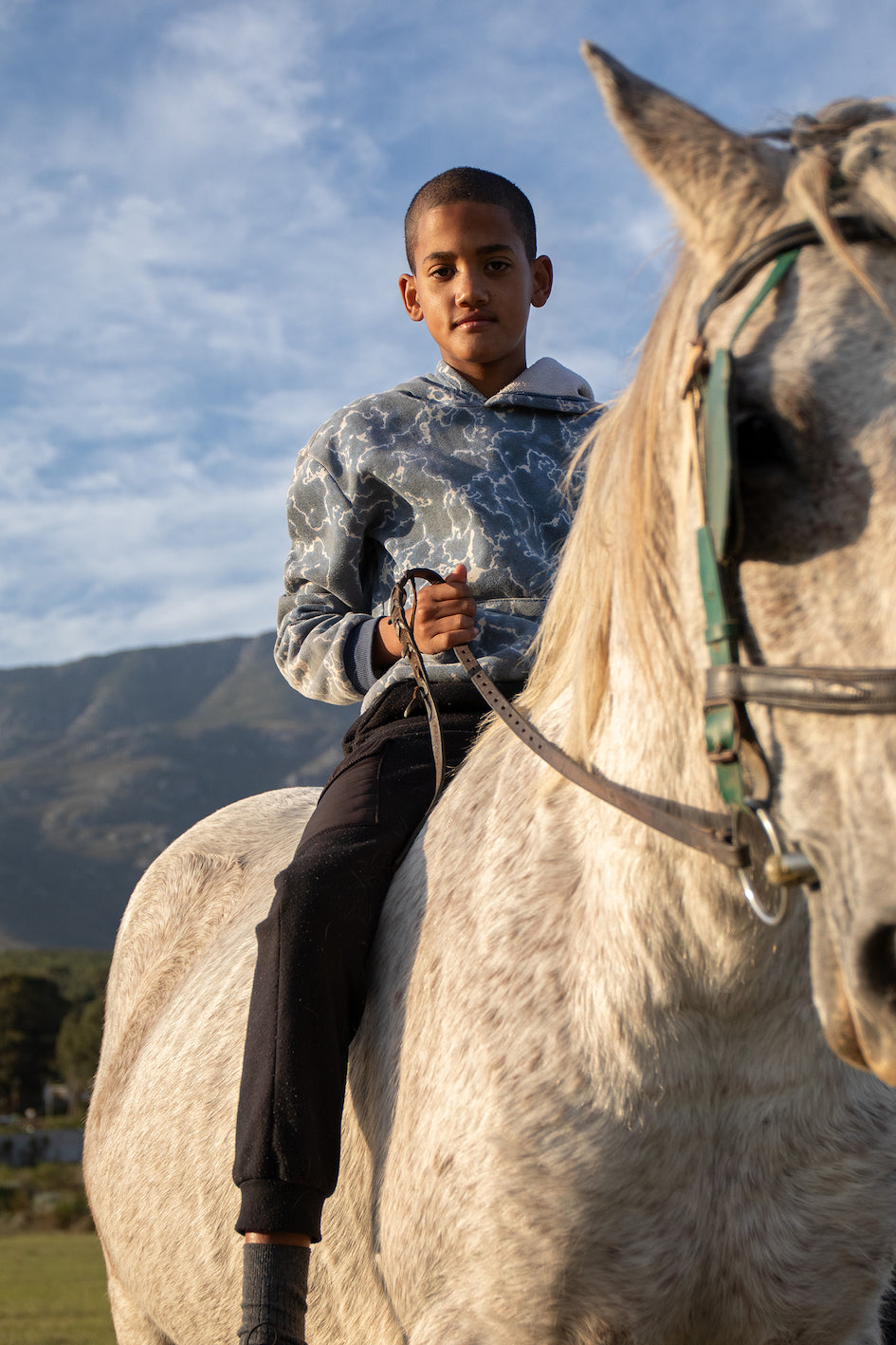 Jordan Bester with Aunty Madam, owned by Utim Palmer. Genadendal