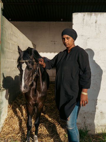 Zulpha Brenner with Sulayman's Black Magic, Sulayman Stud. Tulbagh Show, Tulbagh