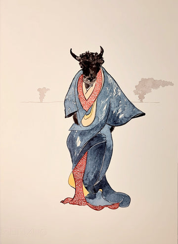 Beast as a Bull in a Blue Kimono