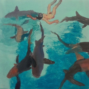 Cacophony of nurse sharks & bather