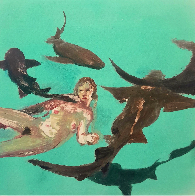 Naked swim, dreaming of sharks