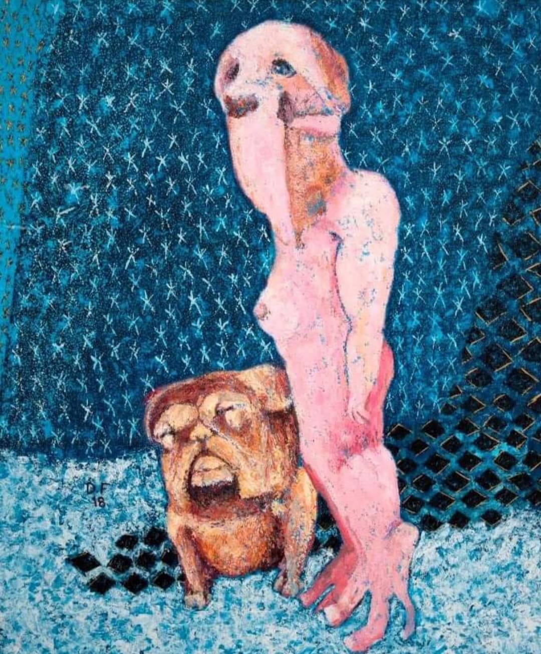 The pink figure