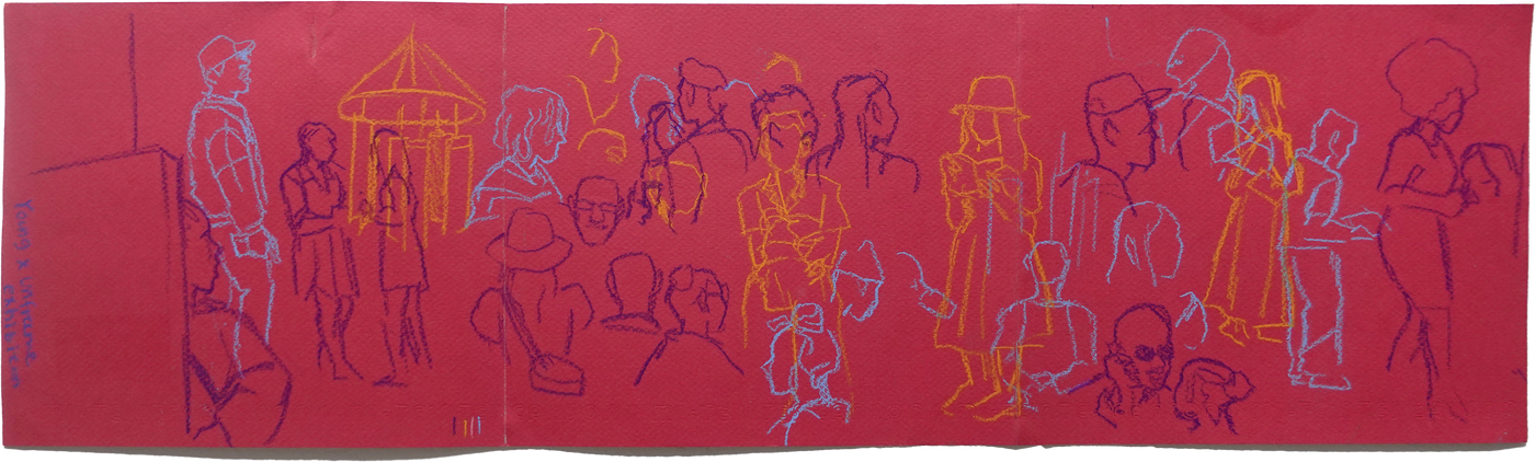 Young and Unframed exhibition predrink guests