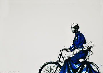 Sophie leisurely riding a bicycle