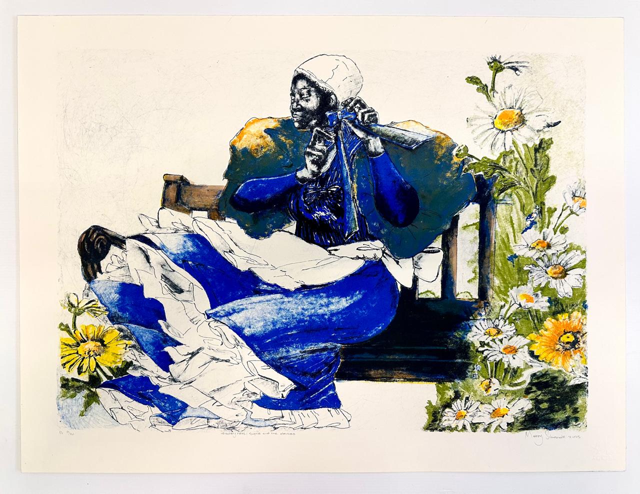 Leisurely rest: Sophie and the daisies