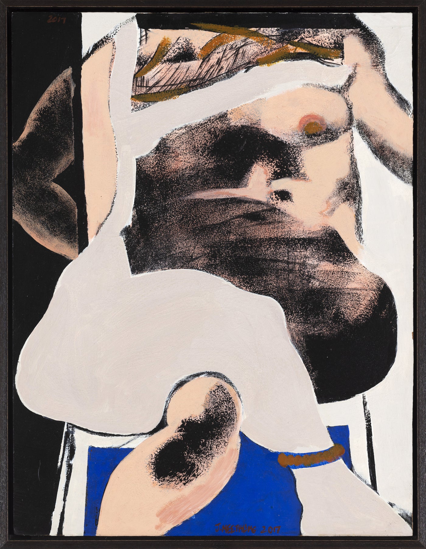 Seated nude with floating head