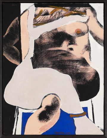 Seated nude with floating head
