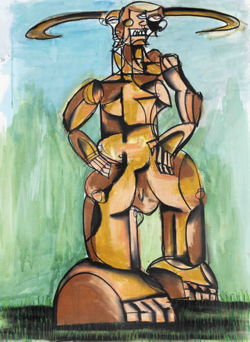 African sculpture drawing #3