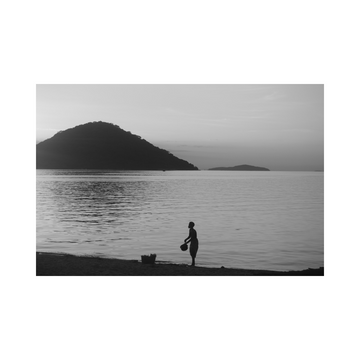 Lady working on lake,