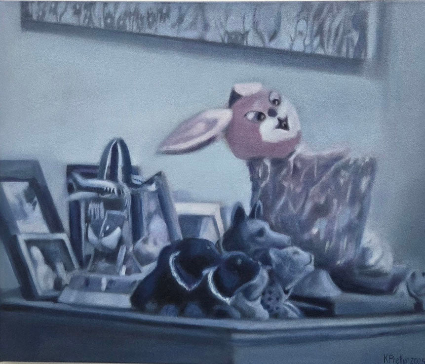 Still life with nodding dogs