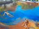 Clare Menck-Swimming and wading in a mountain pool