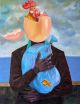 Moses Zibor-Broken egg, rooster and golden fish