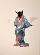 Bonita Alice-Beast as a Bull in a Blue Kimono