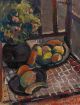 Walter Battiss-Still life with flowers and fruit bowl