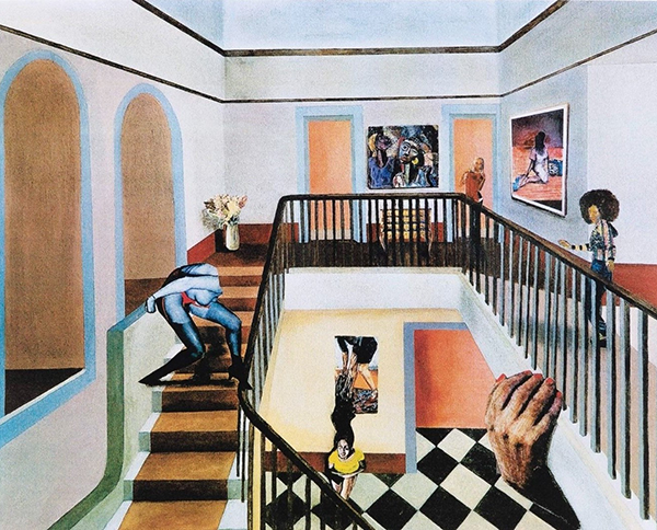 Print titled 'get out of your way silk print' by artist Cinthia Sifa Mulanga